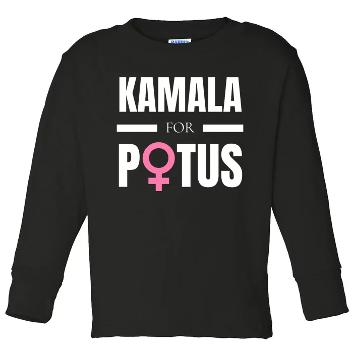 Kamala For Potus Toddler Long Sleeve Shirt