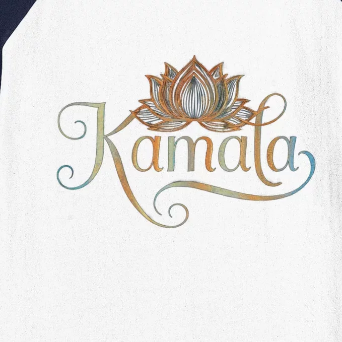 Kamala For President Lotus Flower Vote Blue 2024 Baseball Sleeve Shirt