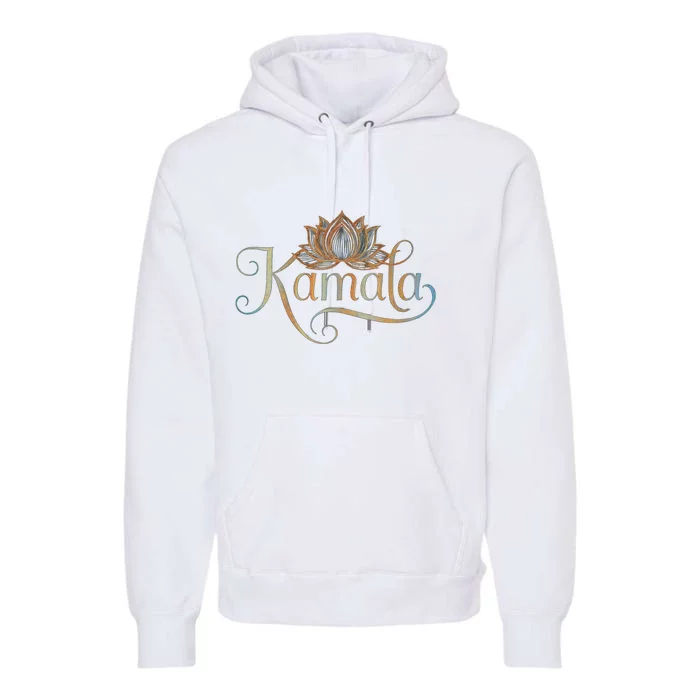 Kamala For President Lotus Flower Vote Blue 2024 Premium Hoodie