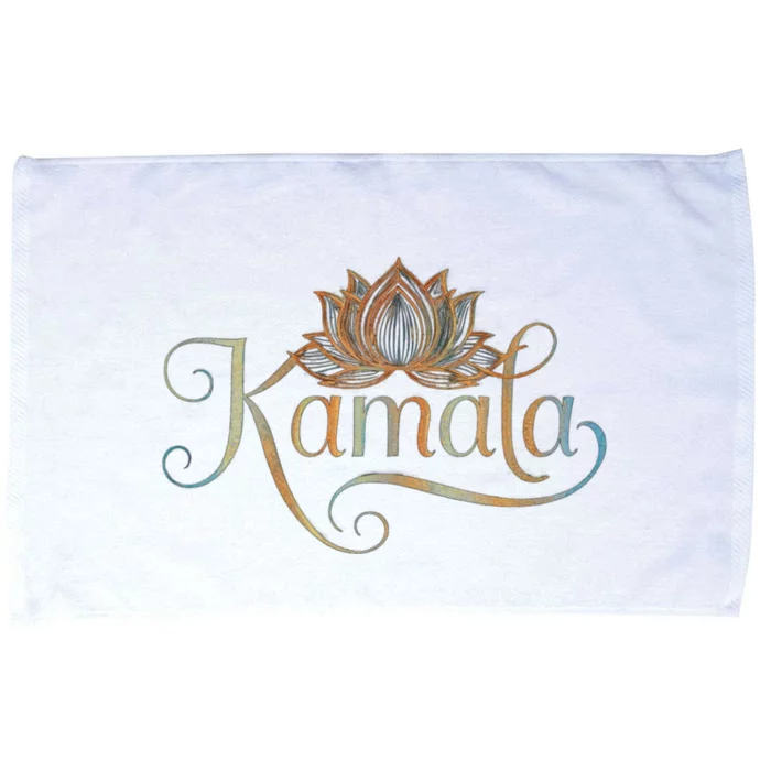 Kamala For President Lotus Flower Vote Blue 2024 Microfiber Hand Towel