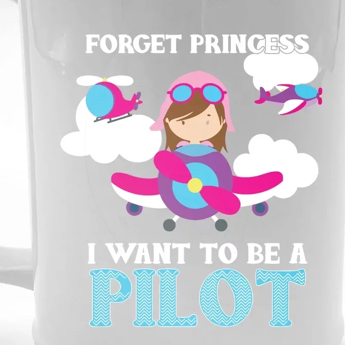 Kids Forget Princess I Want To Be A Pilot Aspirational Front & Back Beer Stein