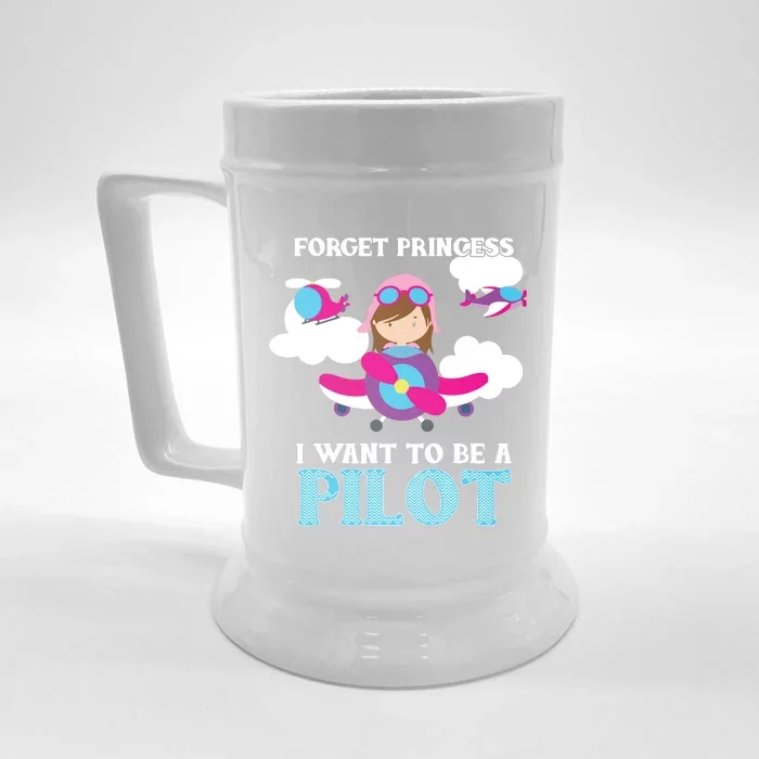 Kids Forget Princess I Want To Be A Pilot Aspirational Front & Back Beer Stein