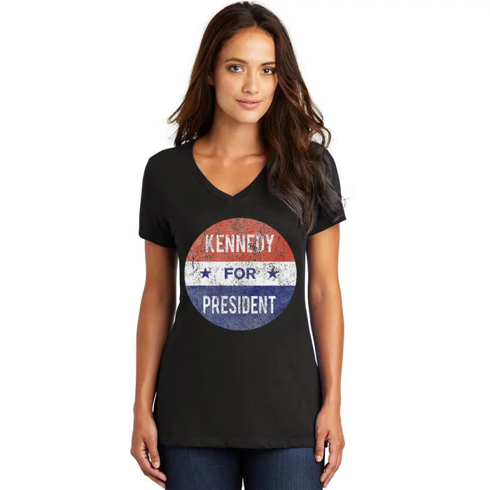 Kennedy For President JFK 1960 Election Women's V-Neck T-Shirt