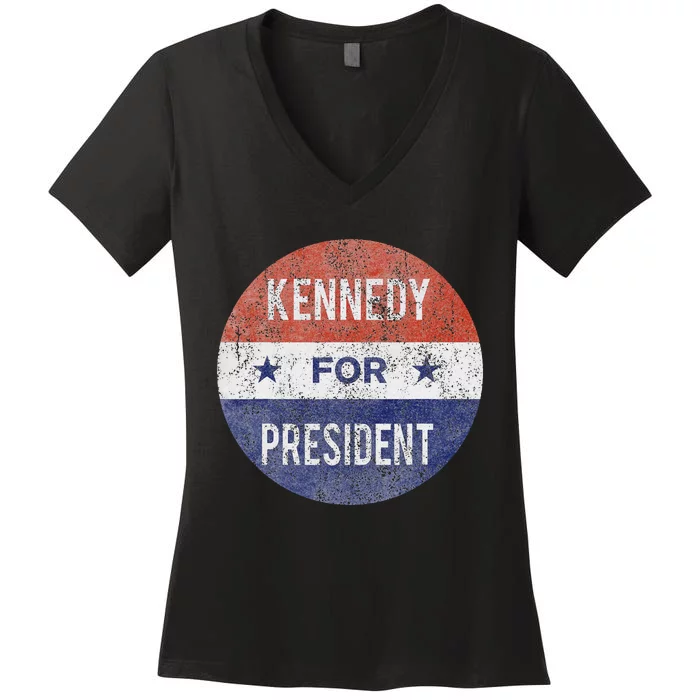 Kennedy For President JFK 1960 Election Women's V-Neck T-Shirt