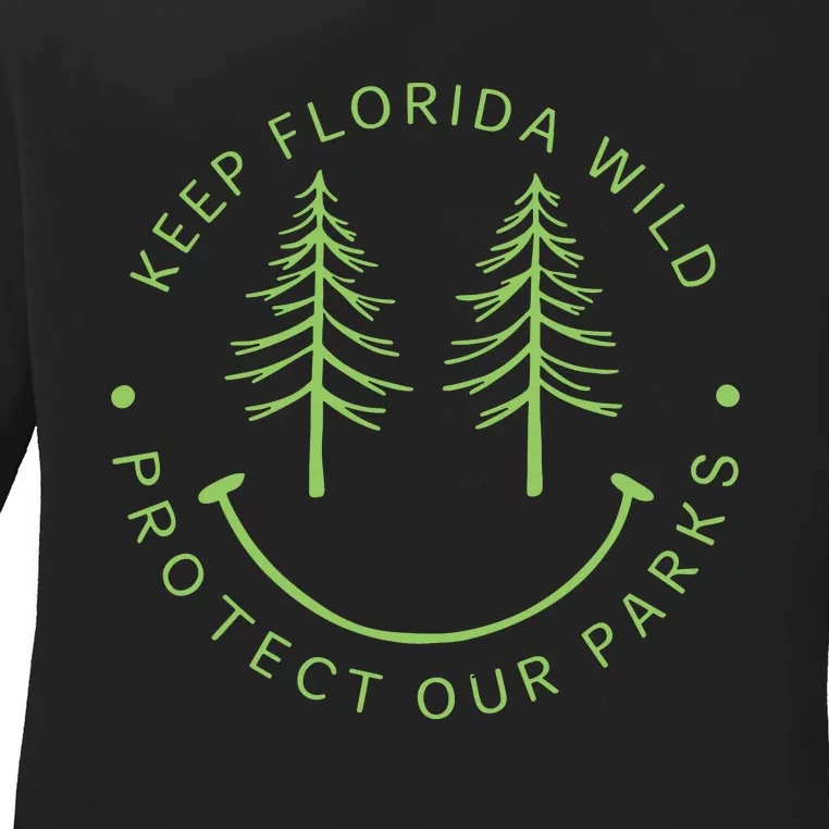 Keep Floridas Parks Protected Florida Parks Graphic Ladies Long Sleeve Shirt