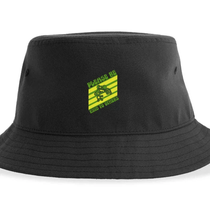 Kawaii Frog Please Be Kind To Others Gift Sustainable Bucket Hat