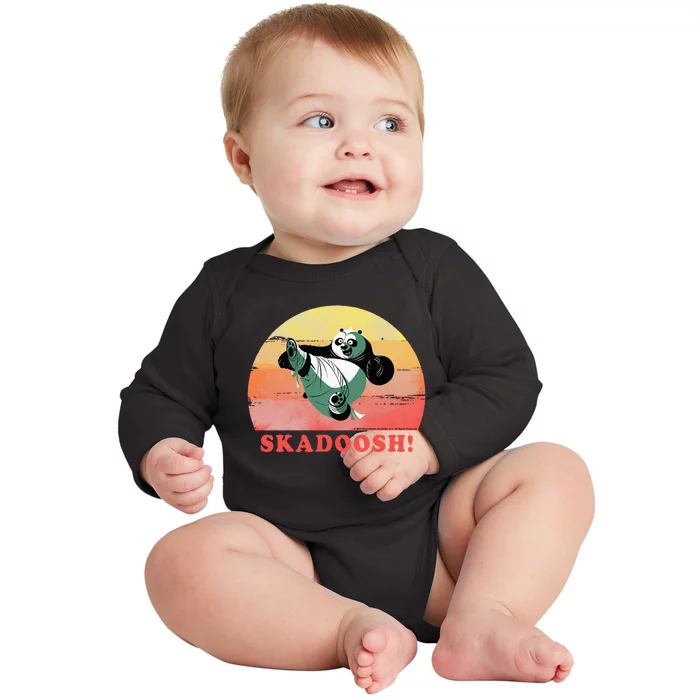 Kung Fu Panda Skadoosh Circle Portrait Baby Long Sleeve Bodysuit