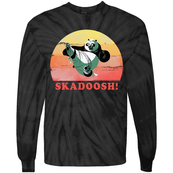 Kung Fu Panda Skadoosh! Retro Circle Portrait Tie-Dye Long Sleeve Shirt