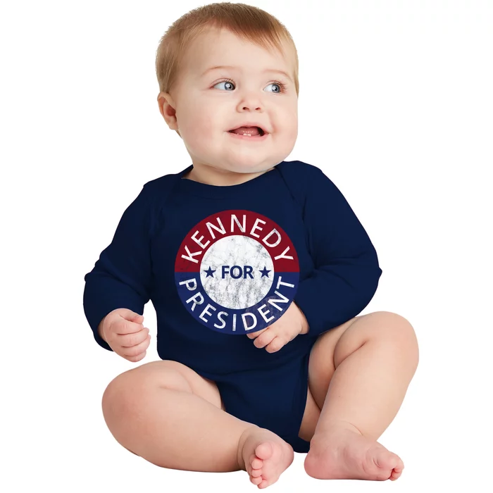 Kennedy For President 2024 Election Vintage Baby Long Sleeve Bodysuit