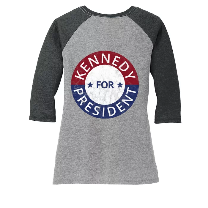 Kennedy For President 2024 Election Vintage Women's Tri-Blend 3/4-Sleeve Raglan Shirt