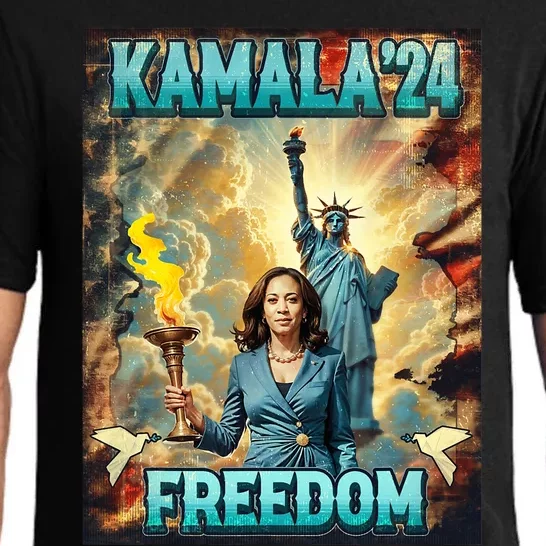 Kamala For President Slogan Statue Liberty Pro Harris Pajama Set