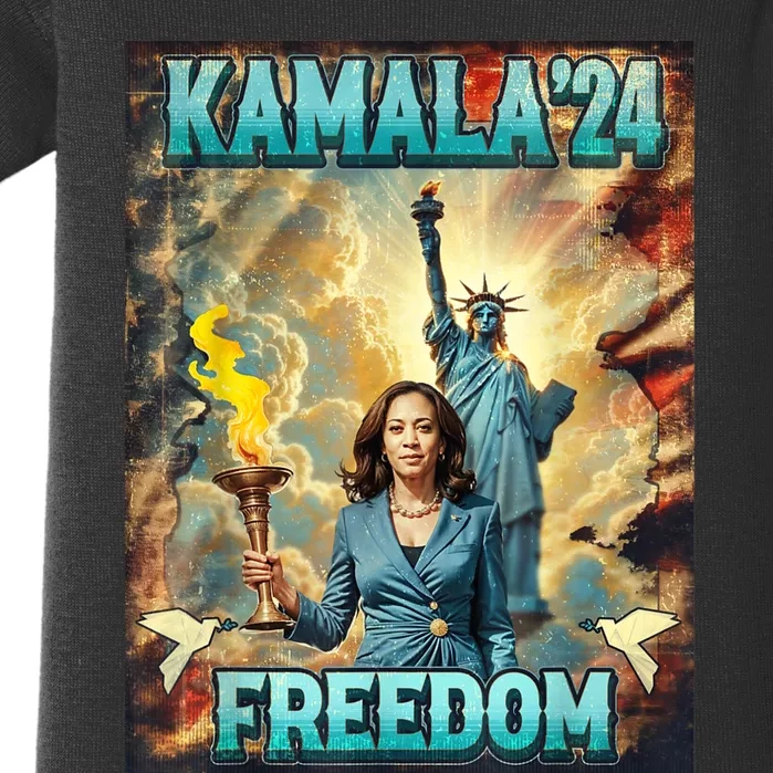 Kamala For President Slogan Statue Liberty Pro Harris Baby Bodysuit