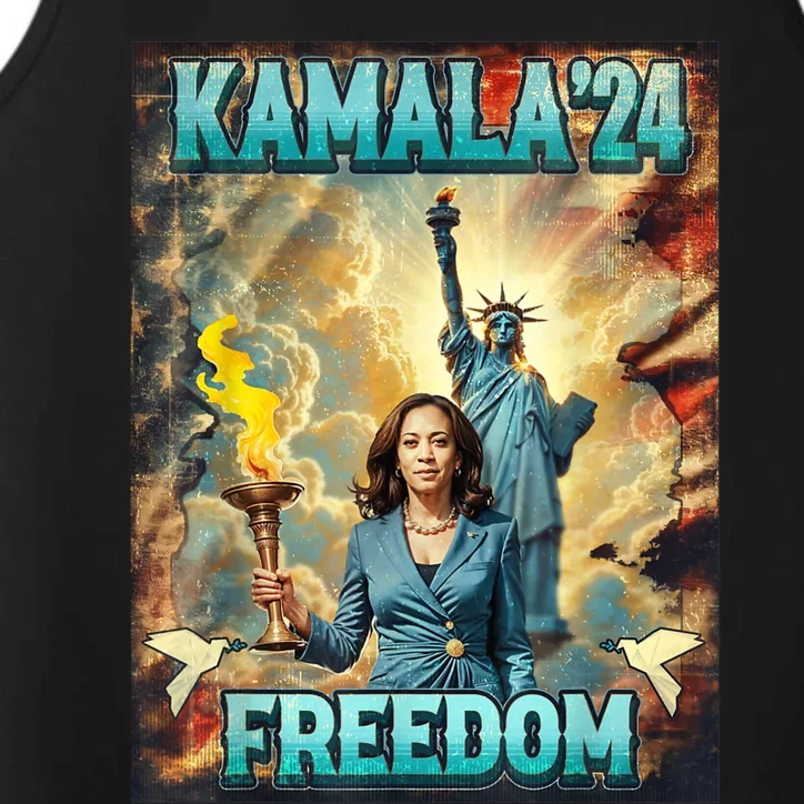 Kamala For President Slogan Statue Liberty Pro Harris Performance Tank