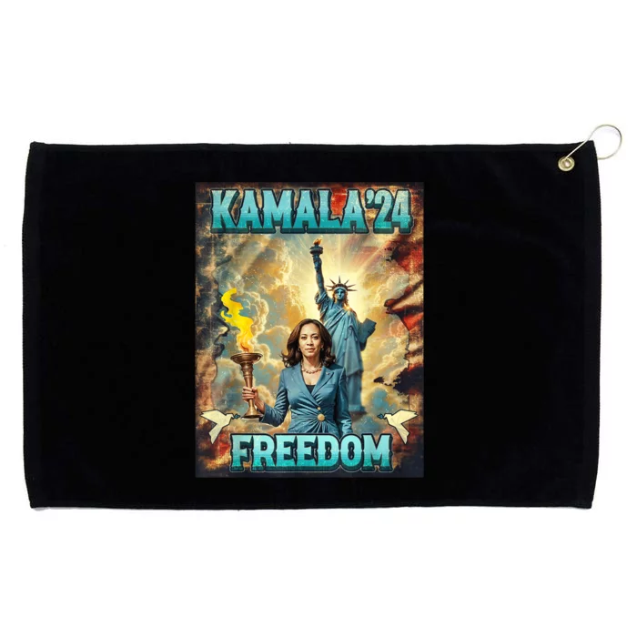 Kamala For President Slogan Statue Liberty Pro Harris Grommeted Golf Towel