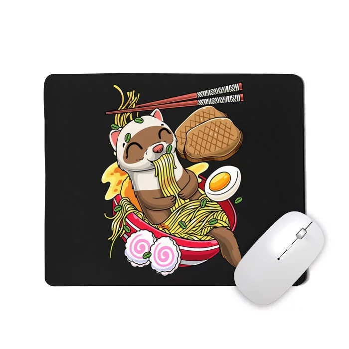 Kawaii Ferret Ra Noodles Japanese Food Mousepad