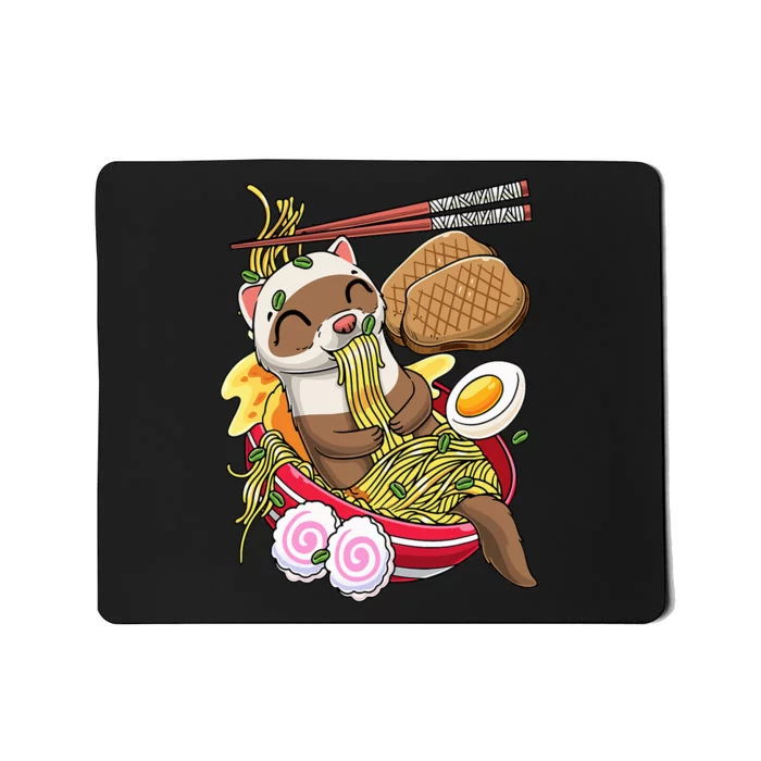 Kawaii Ferret Ra Noodles Japanese Food Mousepad