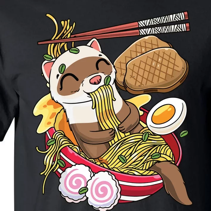 Kawaii Ferret Ramen Noodles Japanese Food Tall T-Shirt