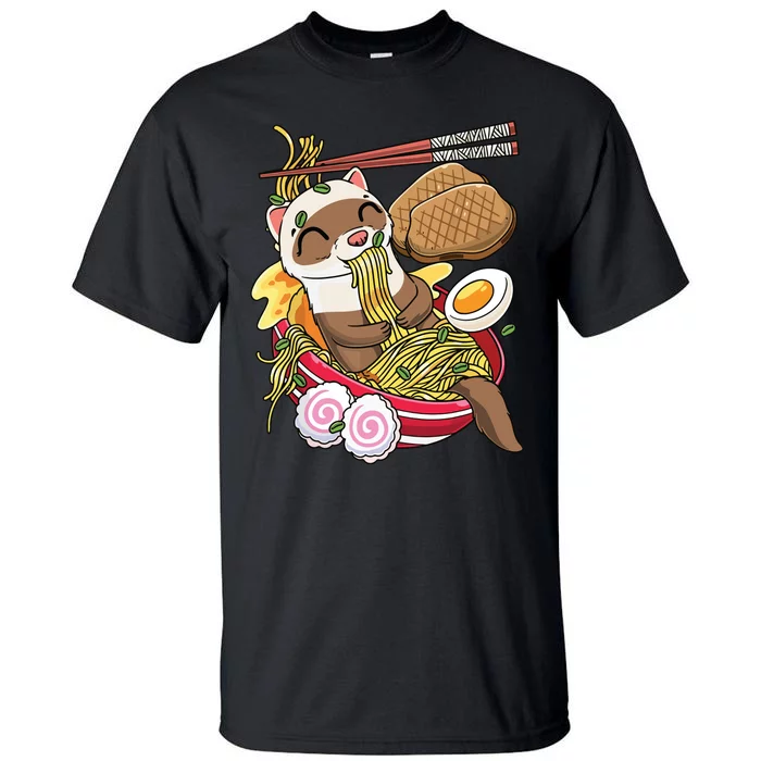 Kawaii Ferret Ramen Noodles Japanese Food Tall T-Shirt