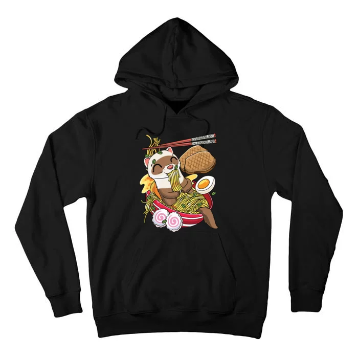 Kawaii Ferret Ramen Noodles Japanese Food Tall Hoodie