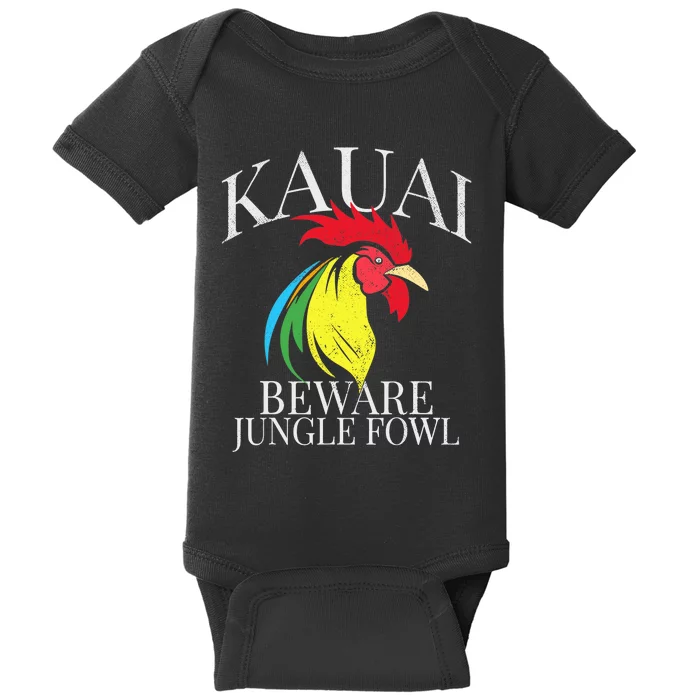 KAUAI FUNNY ROOSTER BEWARE JUNGLE FOWL VINTAGE HAWAII ISLAND Baby Bodysuit