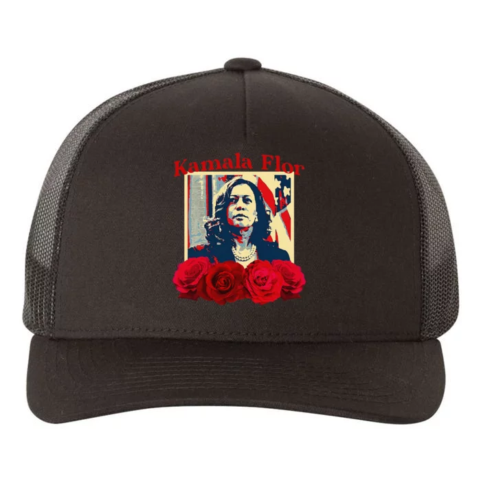 Kamala Flor Roses Kamala 2024 IM With Her Yupoong Adult 5-Panel Trucker Hat