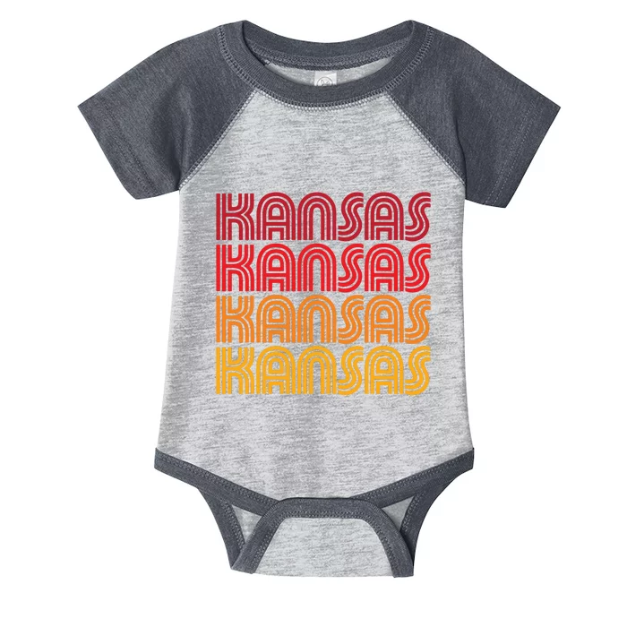 Kansas Funny Retro Vintage 80 70s State Disco Style Fan Love Infant Baby Jersey Bodysuit