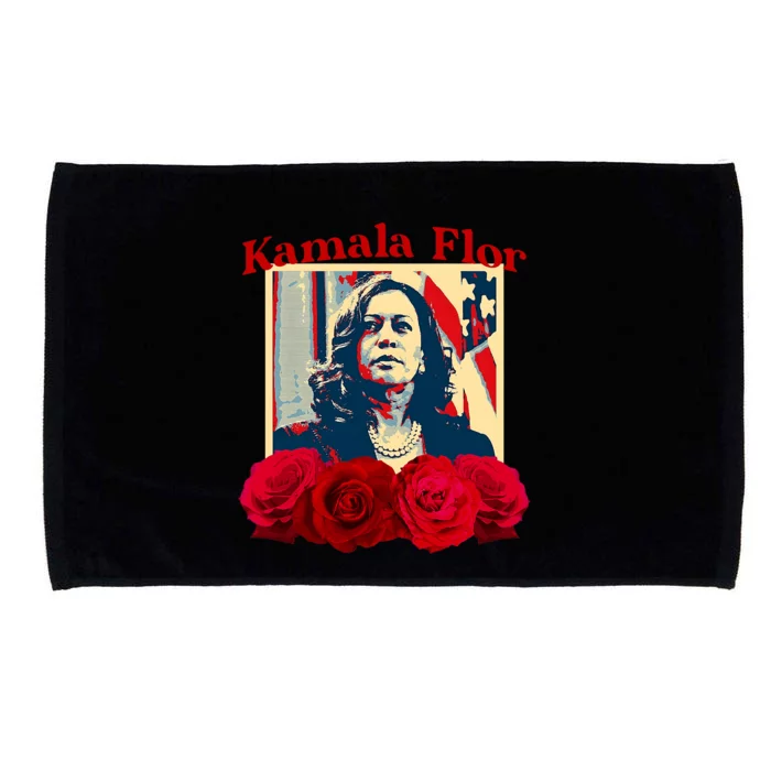 Kamala Flor Roses Kamala 2024 Im With Her Microfiber Hand Towel