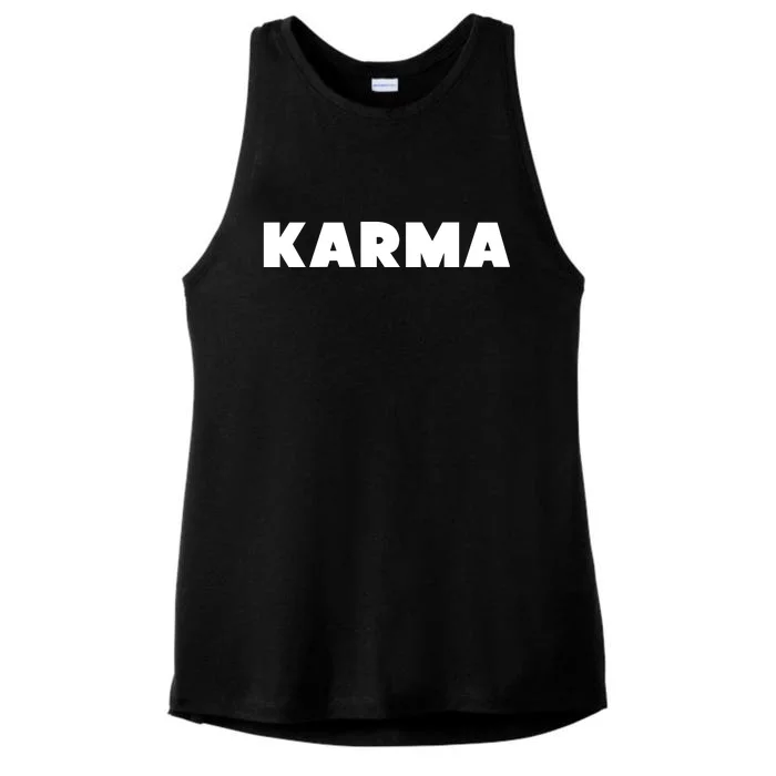 Karma Funny Sarcastic Ladies Tri-Blend Wicking Tank