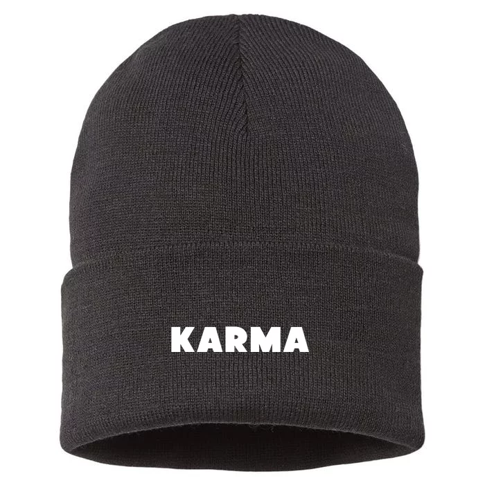 Karma Funny Sarcastic Sustainable Knit Beanie