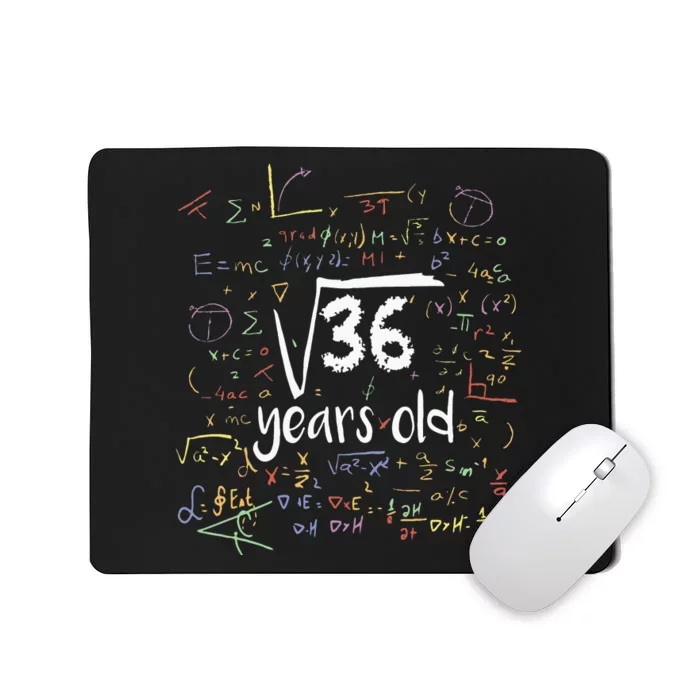 Kids Funny Square Root Of 36 6th Birthday 6 Years Old Math Mousepad