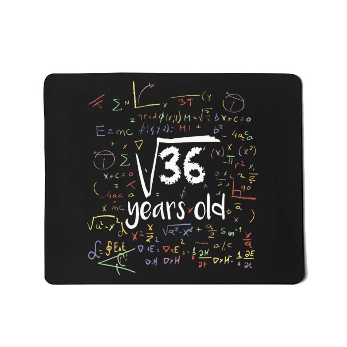 Kids Funny Square Root Of 36 6th Birthday 6 Years Old Math Mousepad