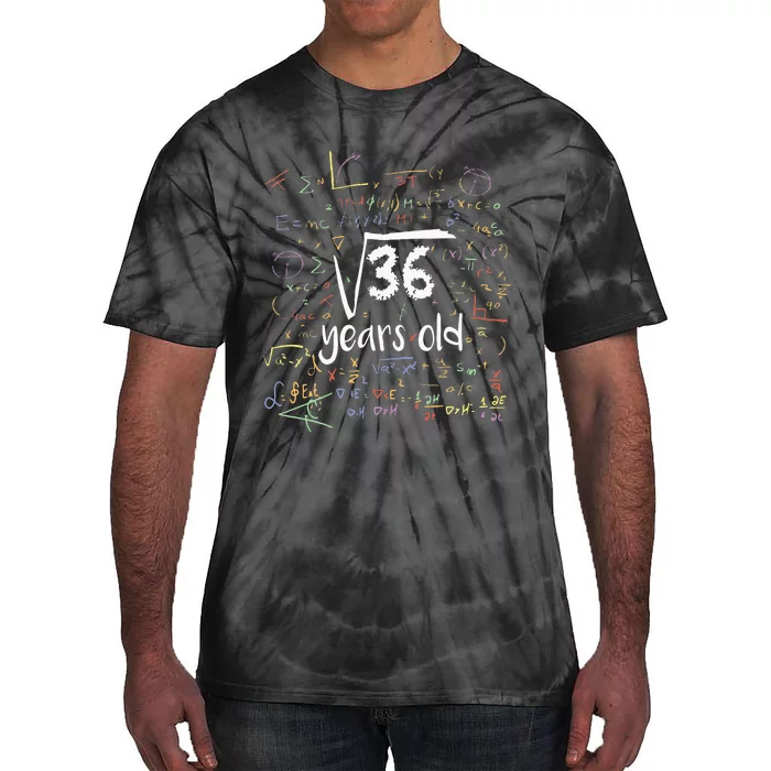 Kids Funny Square Root Of 36 6th Birthday 6 Years Old Math Tie-Dye T-Shirt