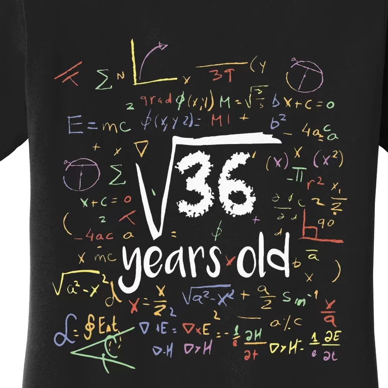 Kids Funny Square Root Of 36 6th Birthday 6 Years Old Math Women's T-Shirt