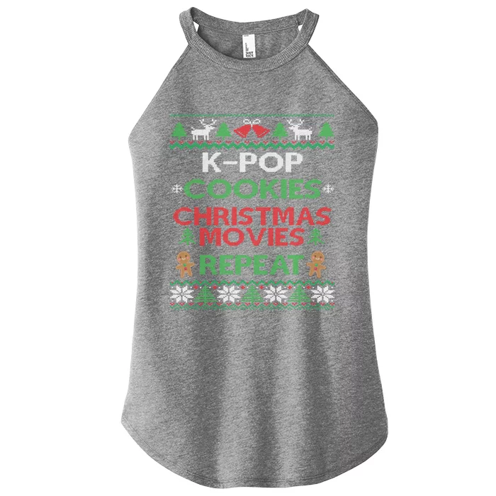 Kpop Fan South Korean Pop Music Lover Ugly Christmas Kpop Cool Gift Women’s Perfect Tri Rocker Tank