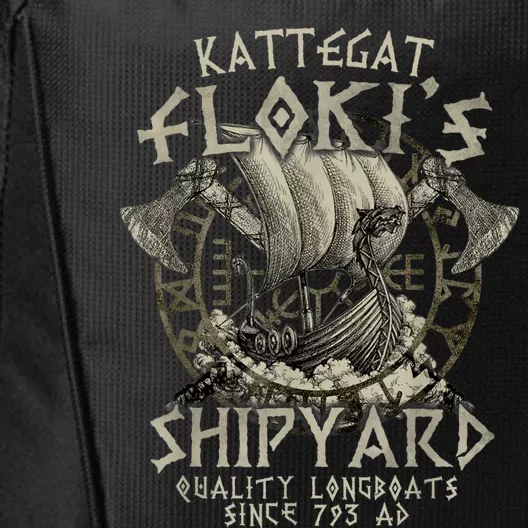 Kattegat Floki's Shipyards Quality Longboats Since 793 Ad City Backpack