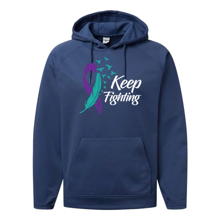 Keep Fighting Suicide Prevention Awareness Performance Fleece Hoodie