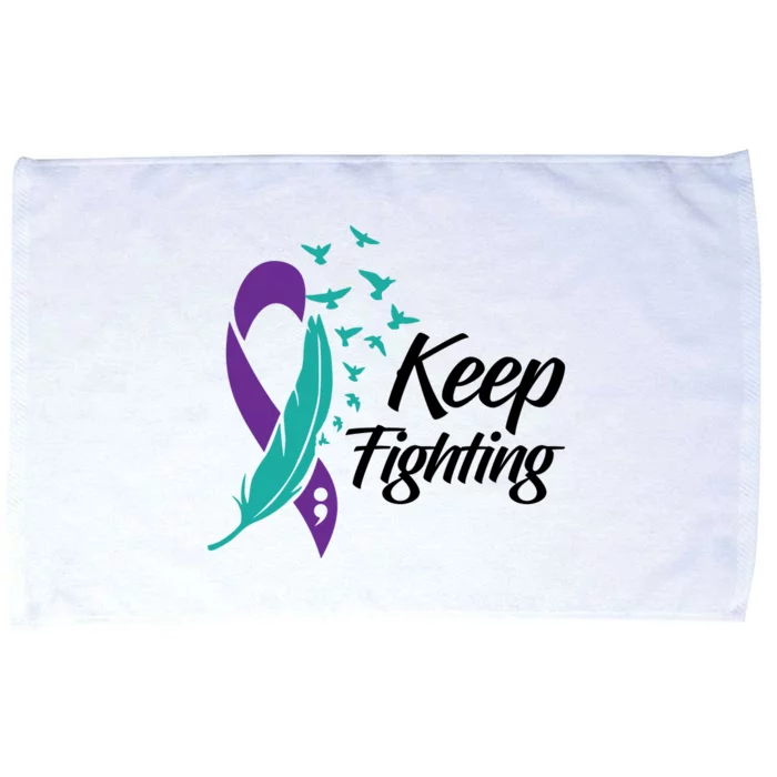 Keep Fighting Suicide Prevention Awareness Microfiber Hand Towel