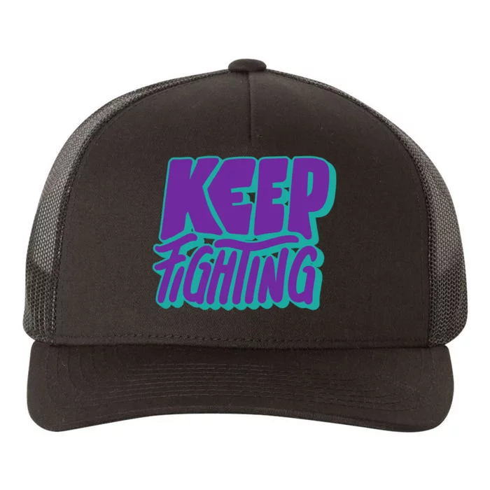 Keep Fighting Suicide Prevention Awareness Retro Yupoong Adult 5-Panel Trucker Hat