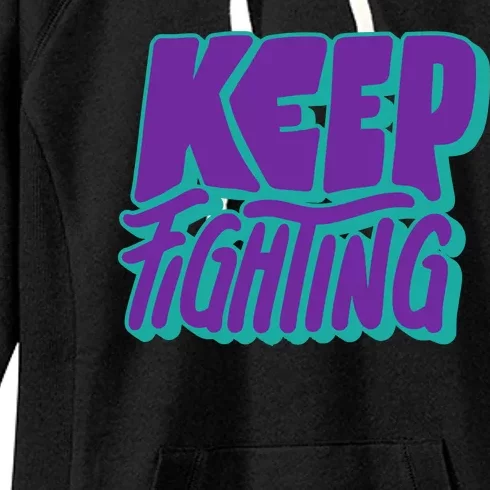 Keep Fighting Suicide Prevention Awareness Retro Women's Fleece Hoodie