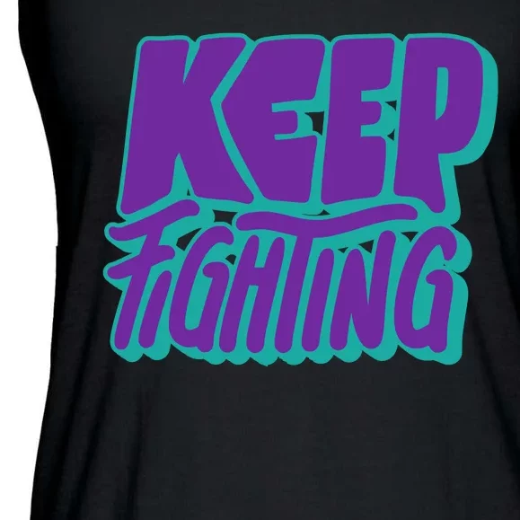 Keep Fighting Suicide Prevention Awareness Retro Ladies Essential Flowy Tank