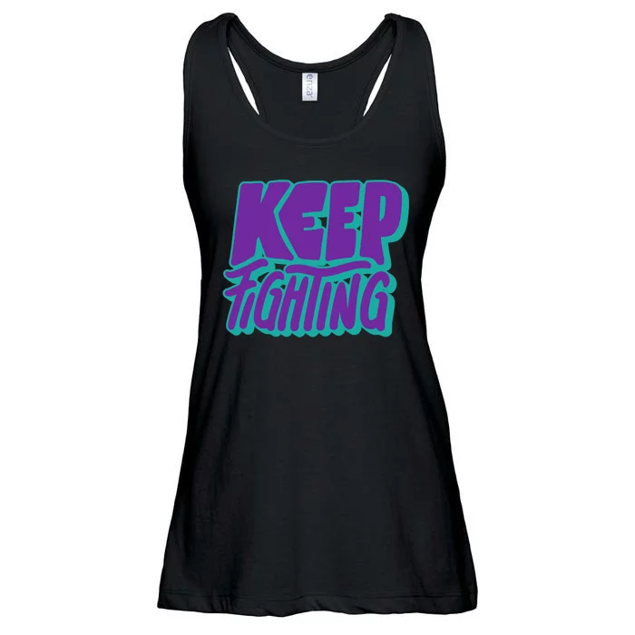 Keep Fighting Suicide Prevention Awareness Retro Ladies Essential Flowy Tank