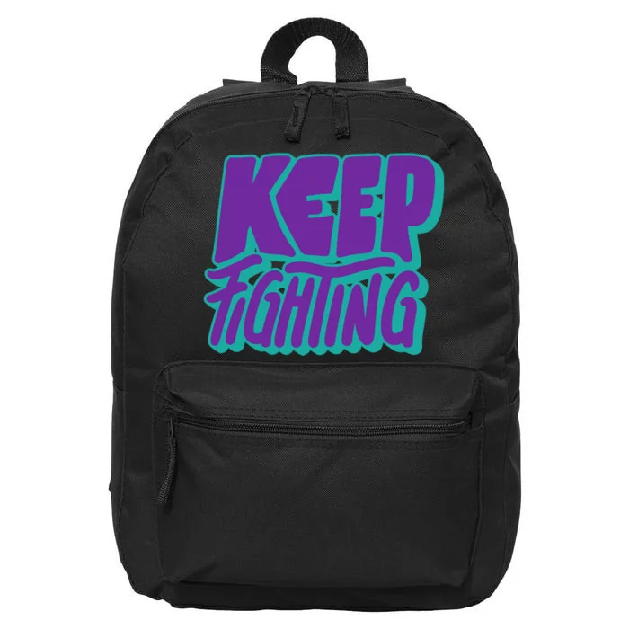 Keep Fighting Suicide Prevention Awareness Retro 16 in Basic Backpack