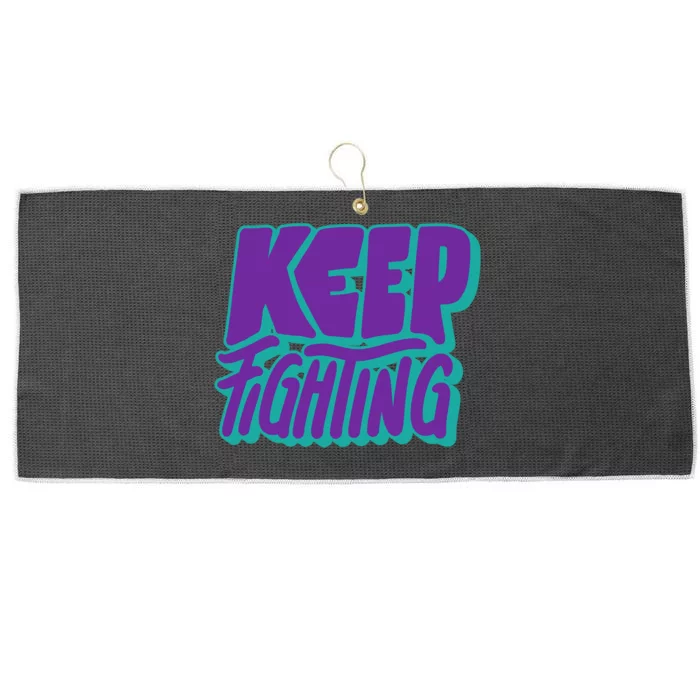 Keep Fighting Suicide Prevention Awareness Retro Large Microfiber Waffle Golf Towel