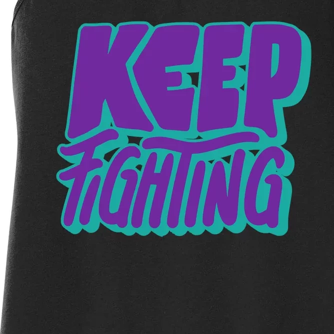 Keep Fighting Suicide Prevention Awareness Retro Women's Racerback Tank