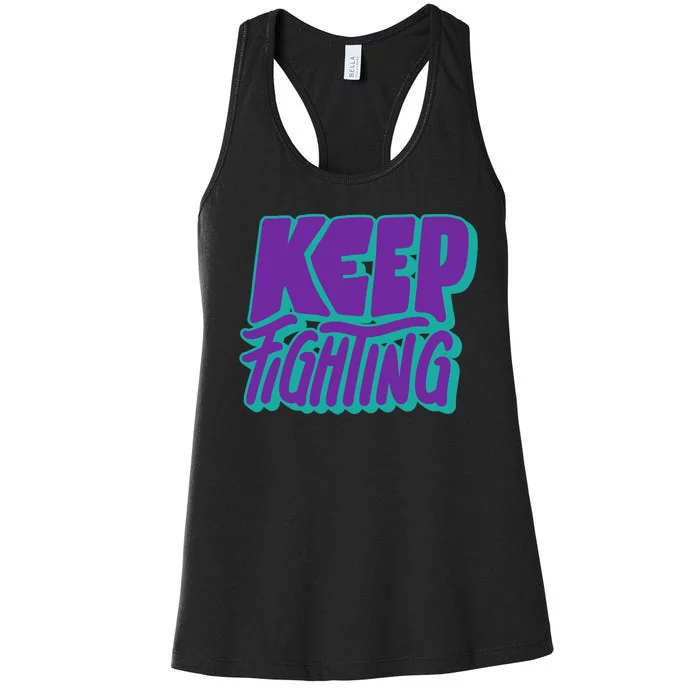 Keep Fighting Suicide Prevention Awareness Retro Women's Racerback Tank