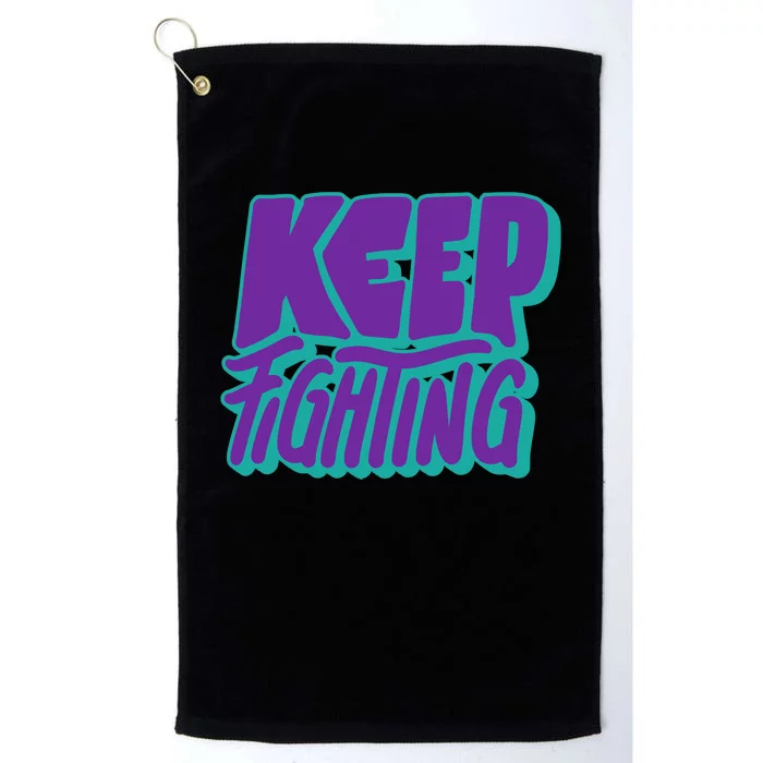 Keep Fighting Suicide Prevention Awareness Retro Platinum Collection Golf Towel