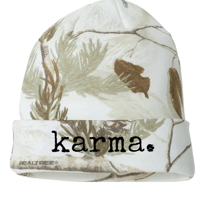 Karma Funny Sarcastic Vintage Style Trendy Kati - 12in Camo Beanie