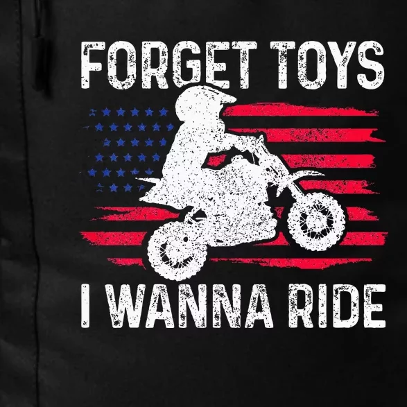 Kids Forget Toys I Wanna Ride Motocross Dirt Bike MX Racing Daily Commute Backpack