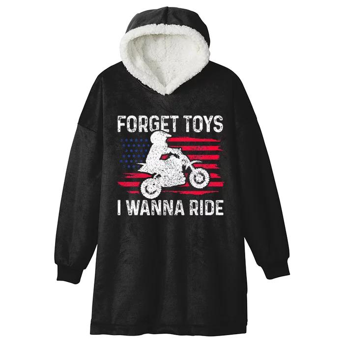 Kids Forget Toys I Wanna Ride Motocross Dirt Bike MX Racing Hooded Wearable Blanket