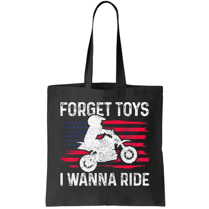 Kids Forget Toys I Wanna Ride Motocross Dirt Bike MX Racing Tote Bag